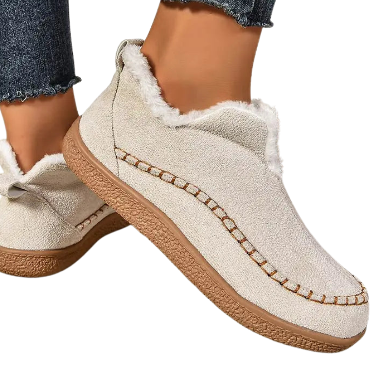 Chaussures Slip On Fourrées Confort Doux Style Casual