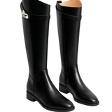 Bottes Hautes Classiques Fermeture Discrète Élégance Intemporelle
