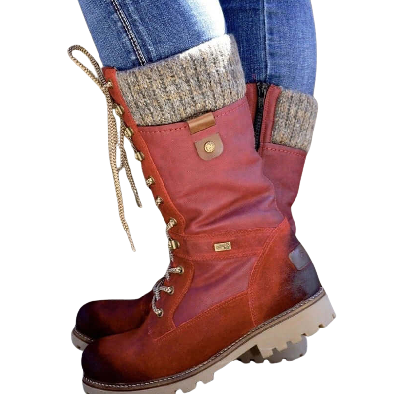 Bottes Lacées Hiver Doublure Chaude Confort Outdoor