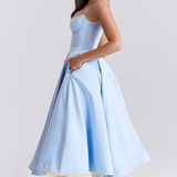 Robe Mi-Longue Verte Femme