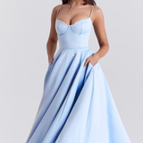 Robe Mi-Longue Verte Femme