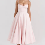 Robe Mi-Longue Verte Femme
