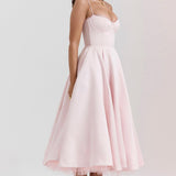 Robe Mi-Longue Verte Femme