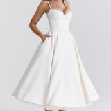 Robe Mi-Longue Verte Femme