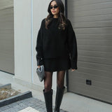 Ensemble Maille Oversize Pull Long Jupe Assortie Style Cocooning Chic