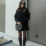 Ensemble Maille Oversize Pull Long Jupe Assortie Style Cocooning Chic