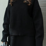 Ensemble Maille Oversize Pull Long Jupe Assortie Style Cocooning Chic