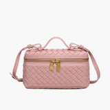 Sac à main tressé compact en cuir vegan