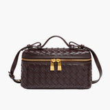 Sac à main tressé compact en cuir vegan