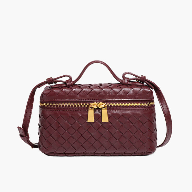 Sac à main tressé compact en cuir vegan