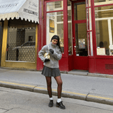 Veste femme en laine boutonnée à col montant