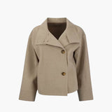 Veste femme en laine boutonnée à col montant