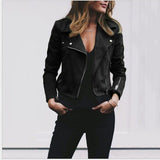 Veste Cuir Zippée Ajustée Style Motard Élégance Moderne