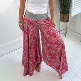 Pantalon Large à Imprimé Floral