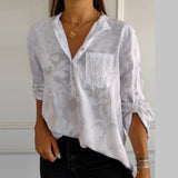 Chemise Satin Fluide Motif Élégant Coupe Décontractée