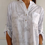 Chemise Satin Fluide Motif Élégant Coupe Décontractée