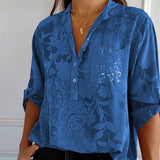 Chemise Satin Fluide Motif Élégant Coupe Décontractée