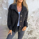 Blød Teddyjakke Casual Komfort Varm Let Stil