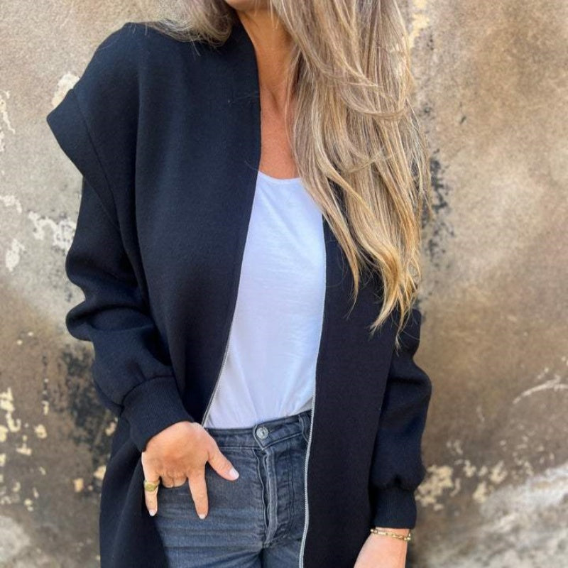 Veste femme zippée unie au design minimaliste