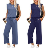 Ensemble Décontracté Sans Manches Pantalon Fluide
