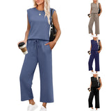 Ensemble Décontracté Sans Manches Pantalon Fluide