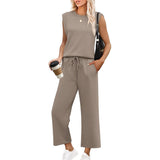 Ensemble Décontracté Sans Manches Pantalon Fluide