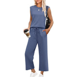Ensemble Décontracté Sans Manches Pantalon Fluide
