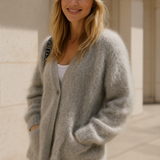 Pull Femme Oversize Col V Doux Élégant