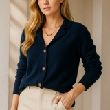 Strik Cardigan Med V-Hals Elegant Casual Komfort Stil