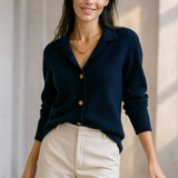 Strik Cardigan Med V-Hals Elegant Casual Komfort Stil