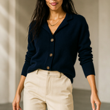 Strik Cardigan Med V-Hals Elegant Casual Komfort Stil