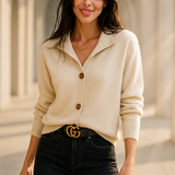 Strik Cardigan Med V-Hals Elegant Casual Komfort Stil