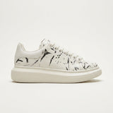 Baskets plateforme femme à lacets aspect daim