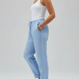 Pantalon Léger Taille Élastique Coupe Droite Confort Été