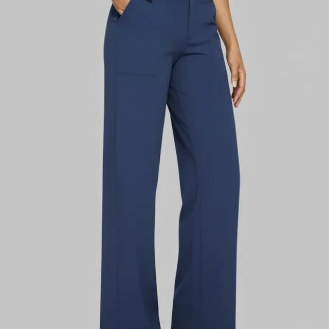 Pantalon Large Minimaliste Taille Haute Confort Élégant