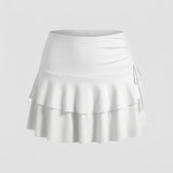Jupe Volants Élégante Taille Haute Style Féminin Chic