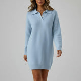 Robe Pull Col Polo Coupe Ajustée Élégance Confort