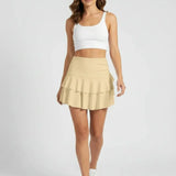 Jupe Volants Élégante Taille Haute Style Féminin Chic