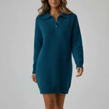 Robe Pull Col Polo Coupe Ajustée Élégance Confort