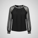 Blouse Transparente Manches Voile Élégance Soirée Chic