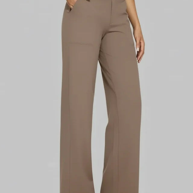 Pantalon Large Minimaliste Taille Haute Confort Élégant