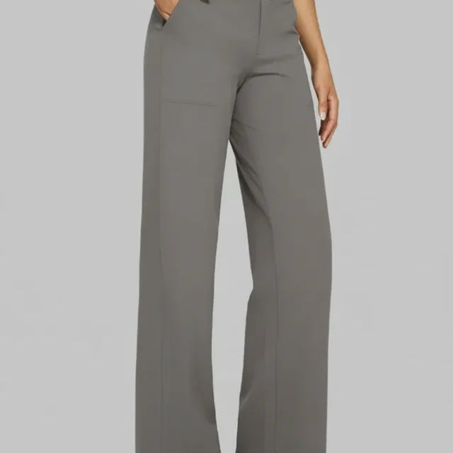 Pantalon Large Minimaliste Taille Haute Confort Élégant