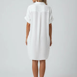 Robe Chemise Courte Boutonnée Coupe Légère Élégance Été