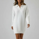 Robe Pull Col Polo Coupe Ajustée Élégance Confort