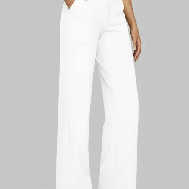 Pantalon Large Minimaliste Taille Haute Confort Élégant