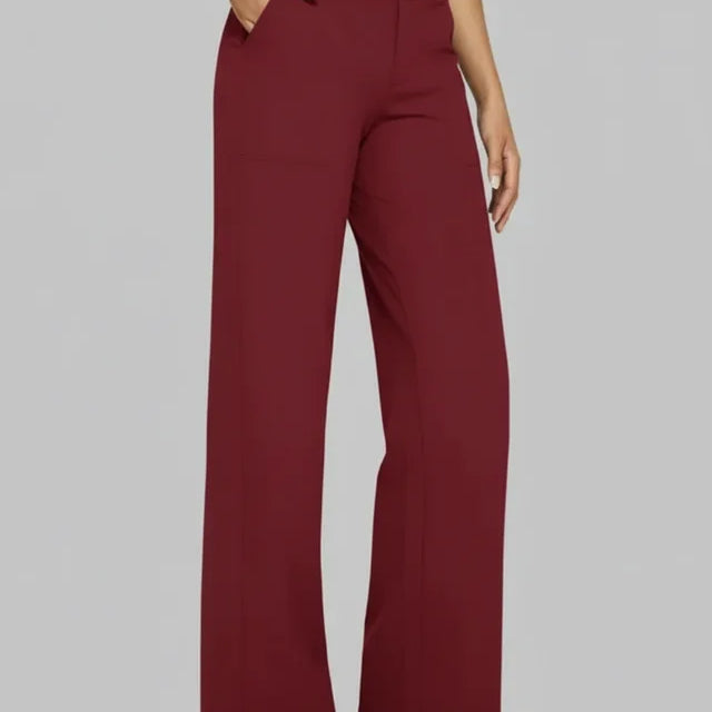 Pantalon Large Minimaliste Taille Haute Confort Élégant