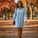 Robe Pull Col Polo Coupe Ajustée Élégance Confort