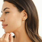 Boucles d'oreilles trèfle plaqué or et zircons