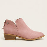 Bottines femme à bout pointu et petit talon bloc