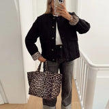 Veste Élégante Doublure Léopard - Chic & Moderne